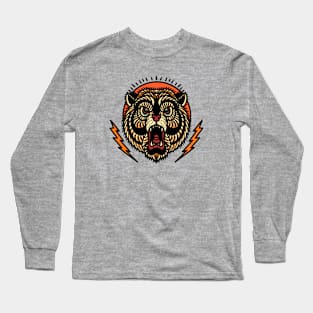 Vintage Bear Head Tattoo Design Long Sleeve T-Shirt